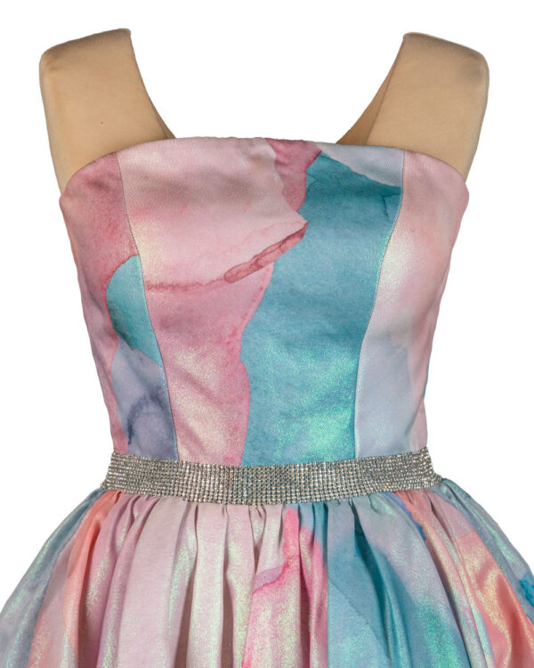 Aqua and pink imprinted night dress
