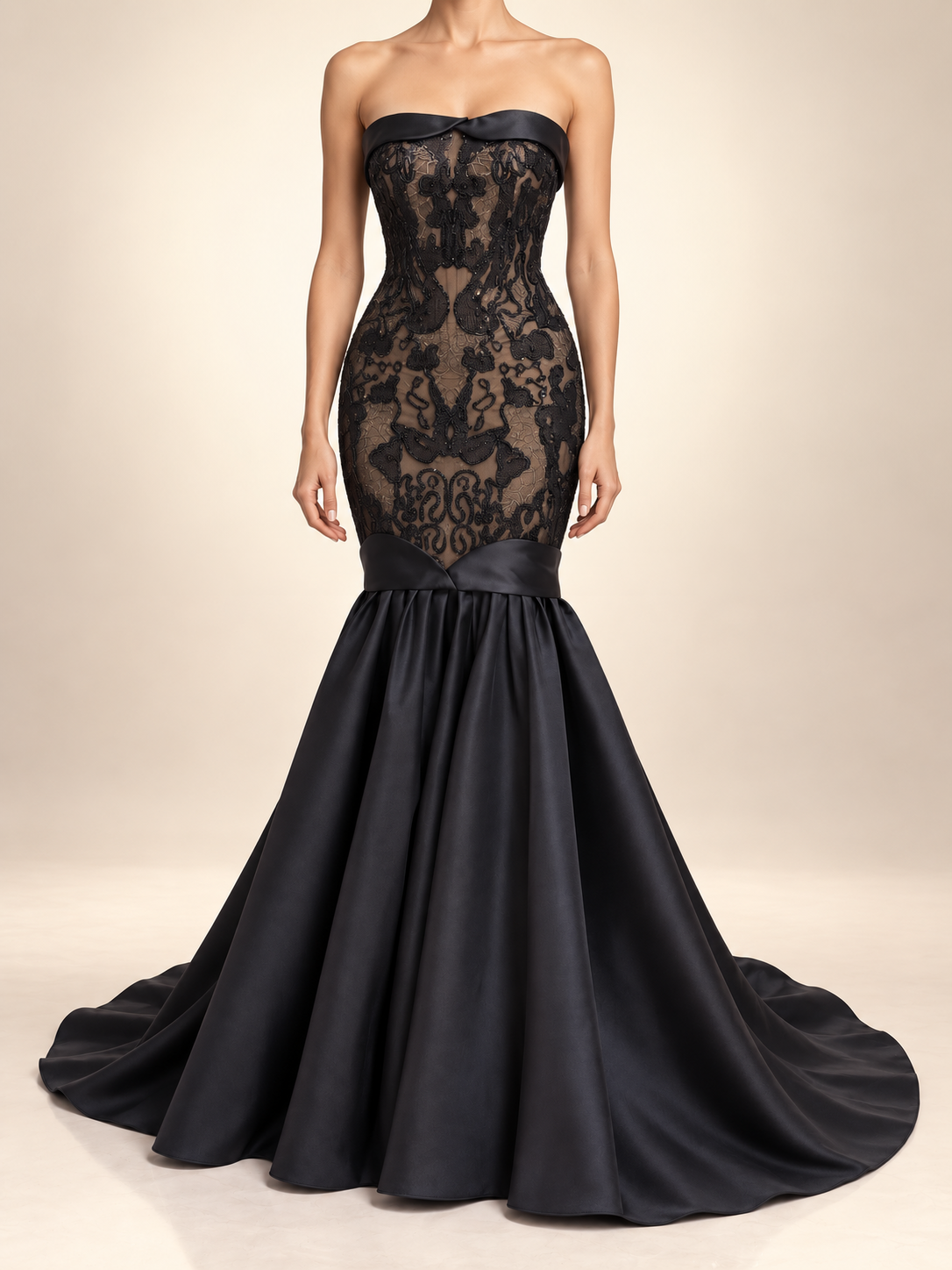 Mermaid Black Couture Dress