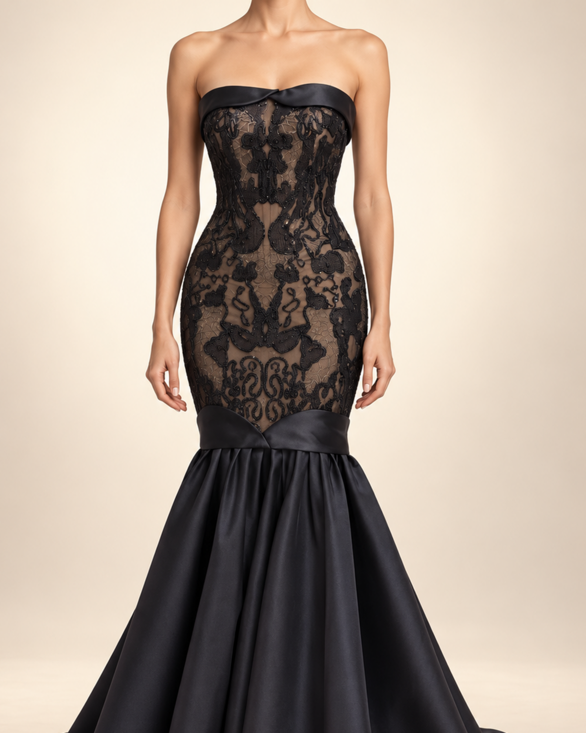 Mermaid Black Couture Dress