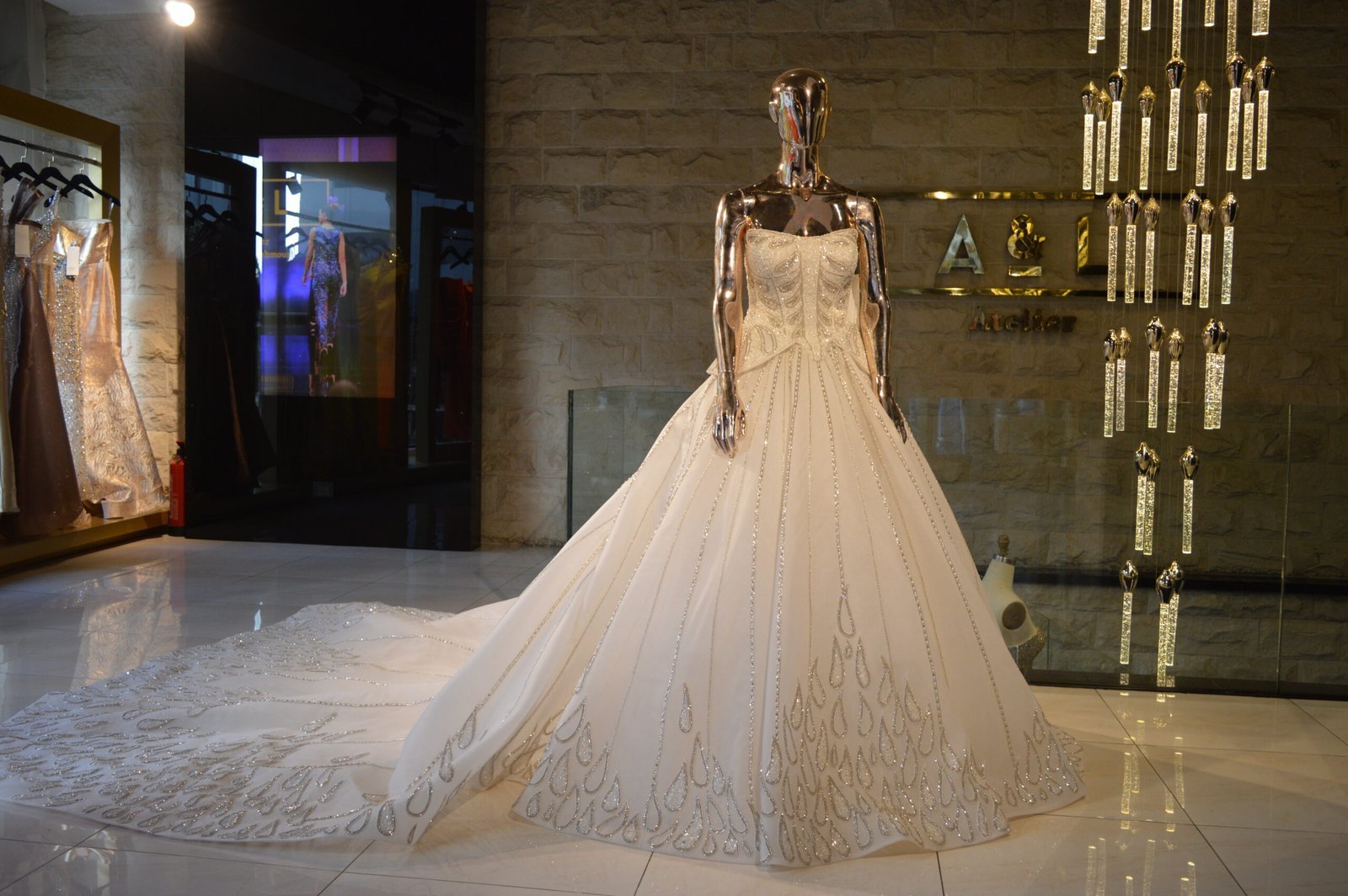Bridal Strapless A Line Dress - Image 4