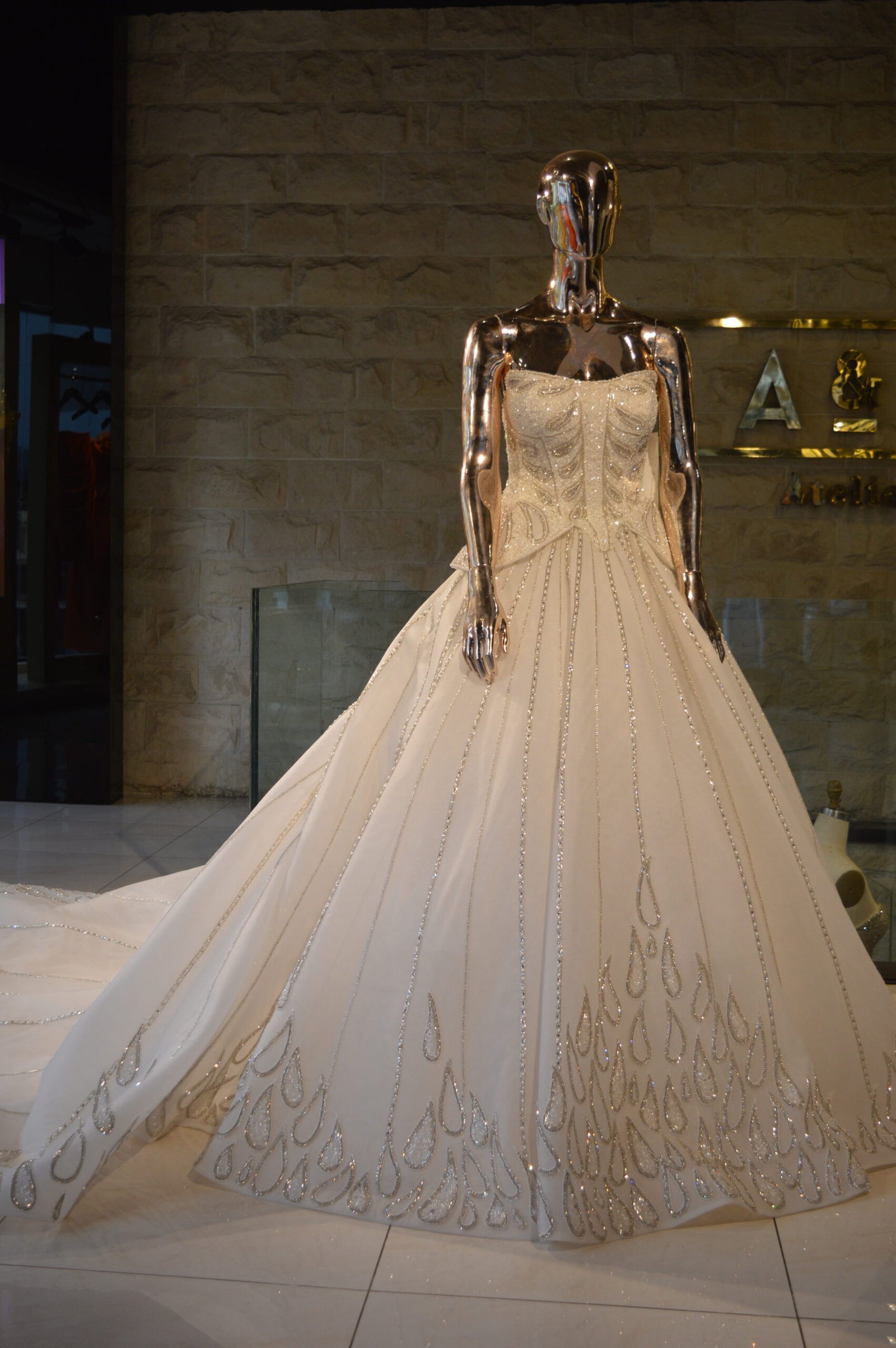 Bridal Strapless A Line Dress - Image 3