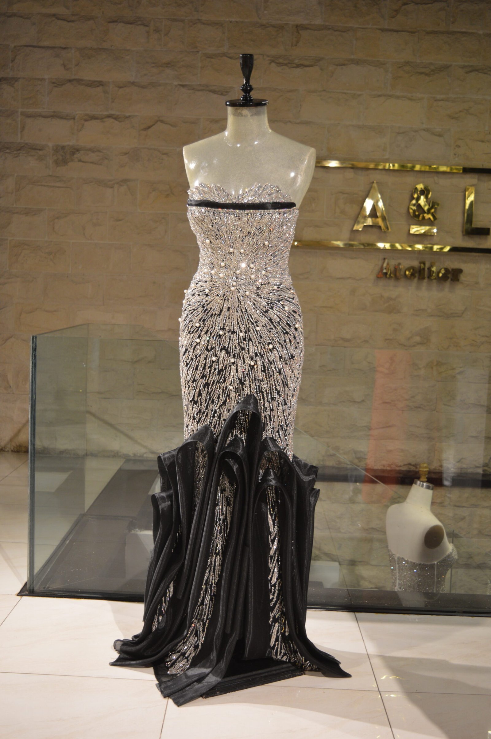 Black And Silver Handmade Dress