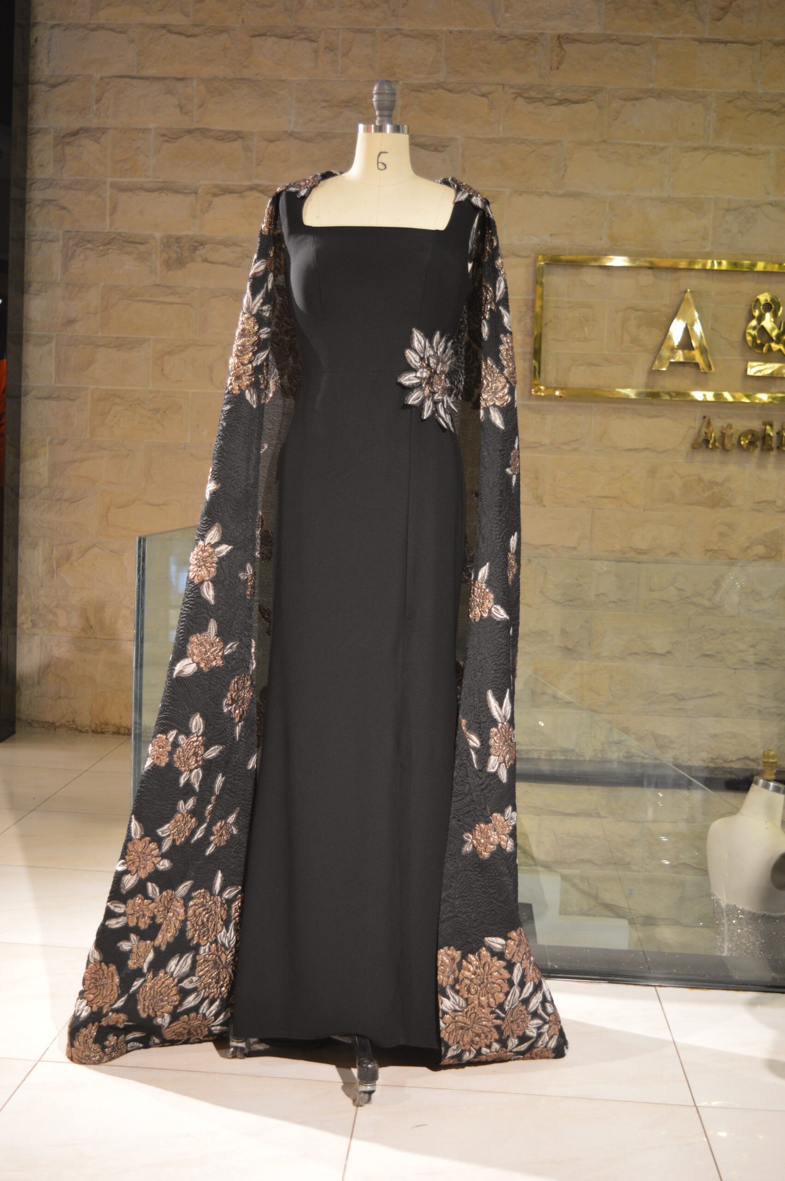 Handmade Embroided Dress With Separable Cape