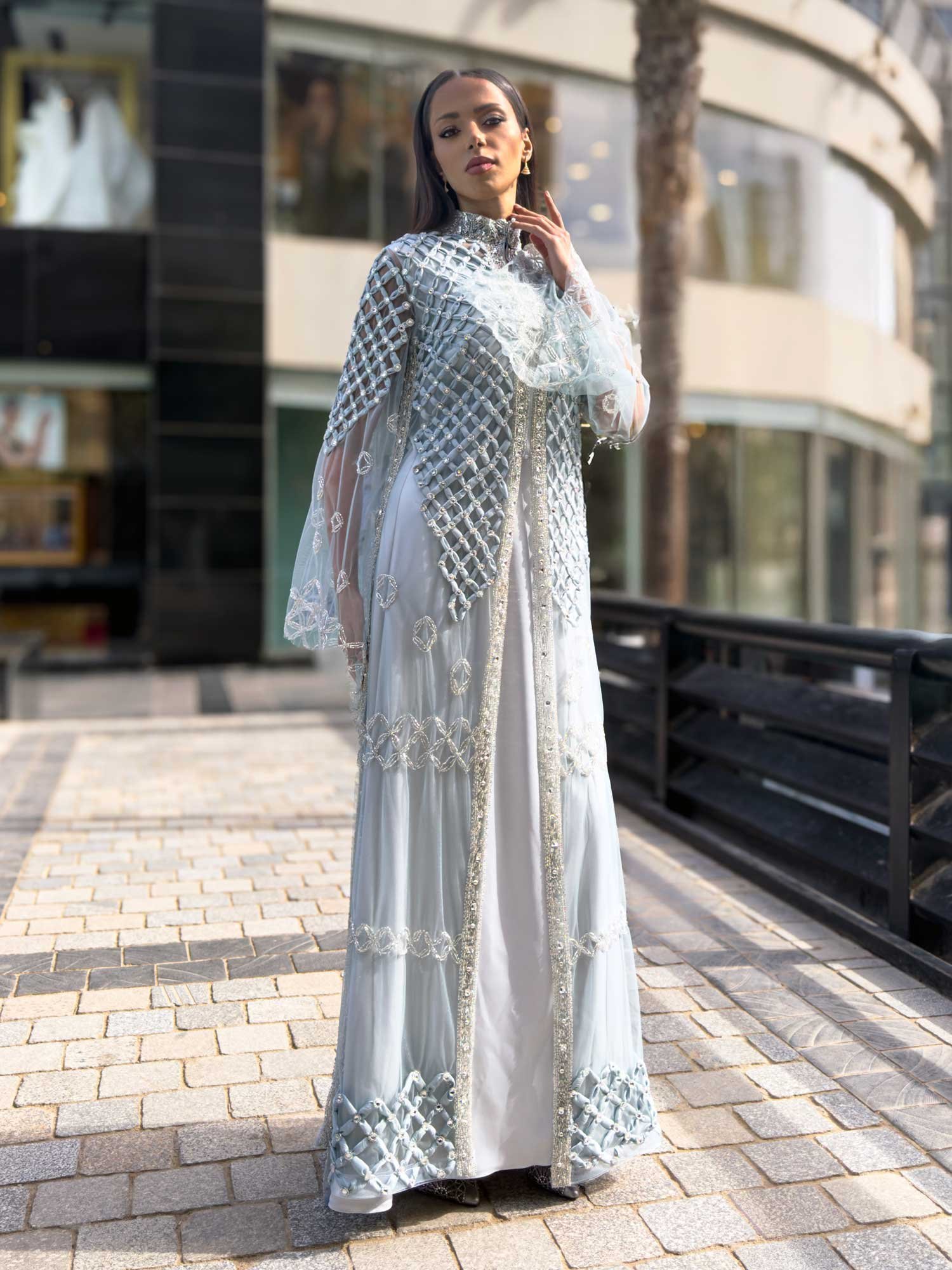 Embroidered Kaftan with Soft Satin Lining