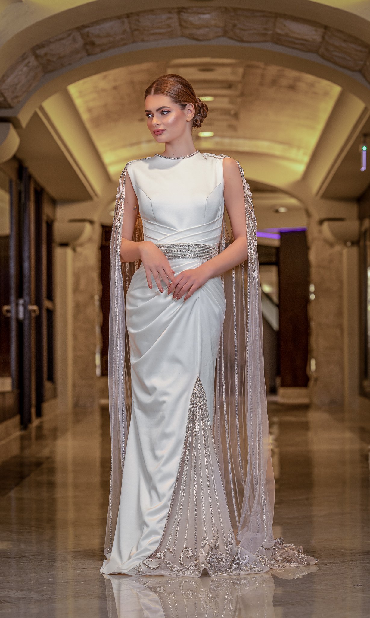 Bridal Dress With Separable Cape