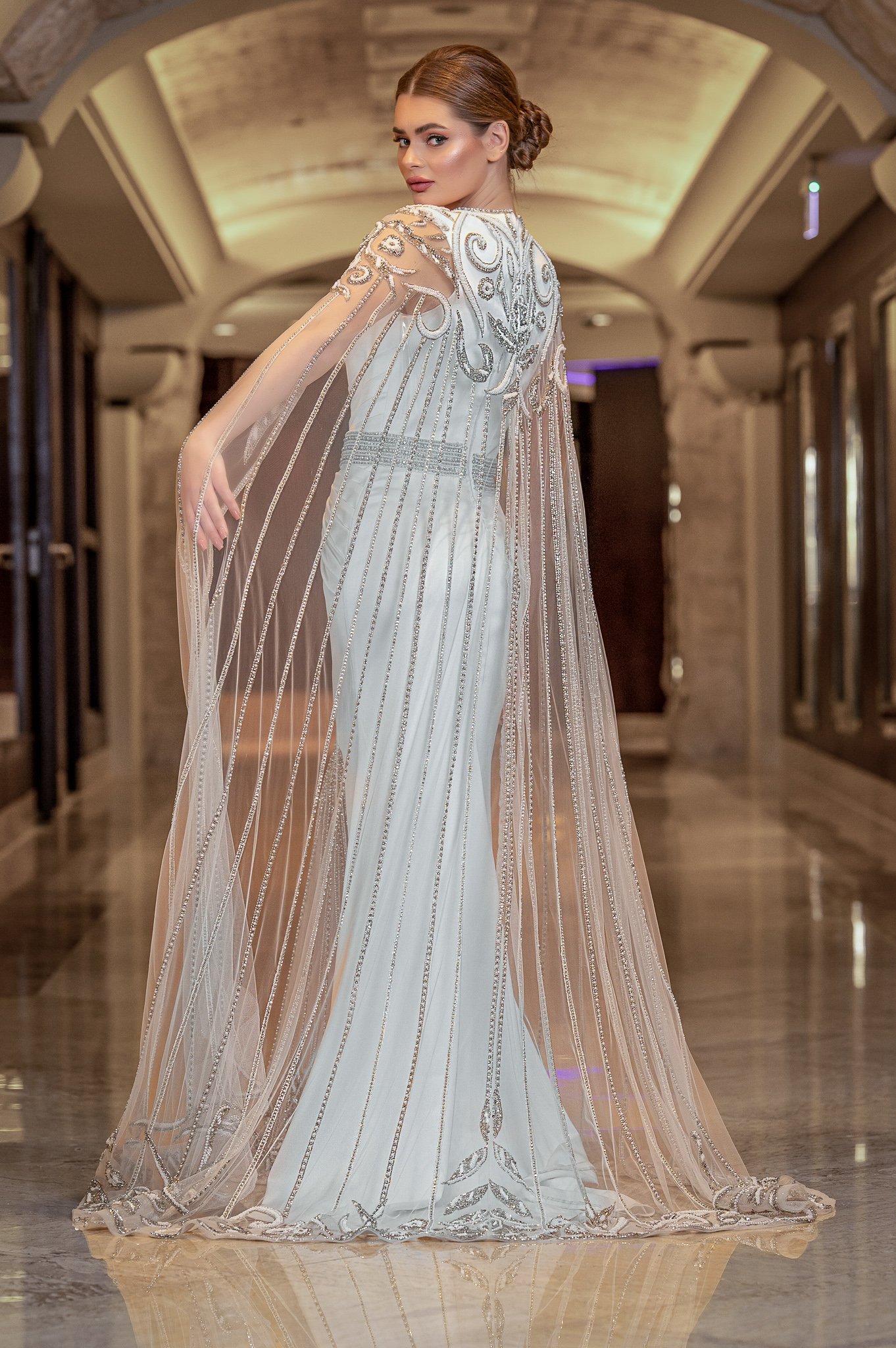 Bridal Dress With Separable Cape - Image 4