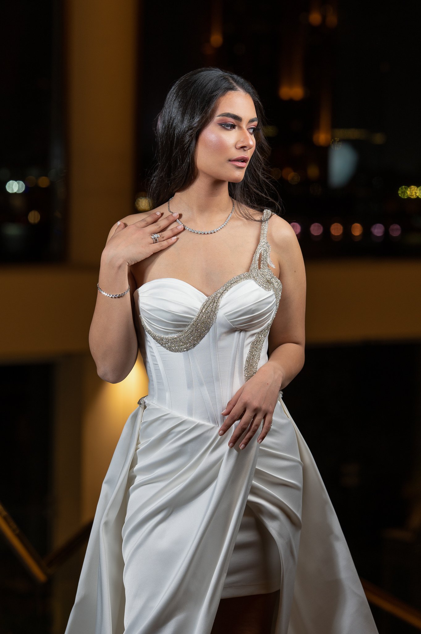 Embroidered Bridal Dress With Separable Tail