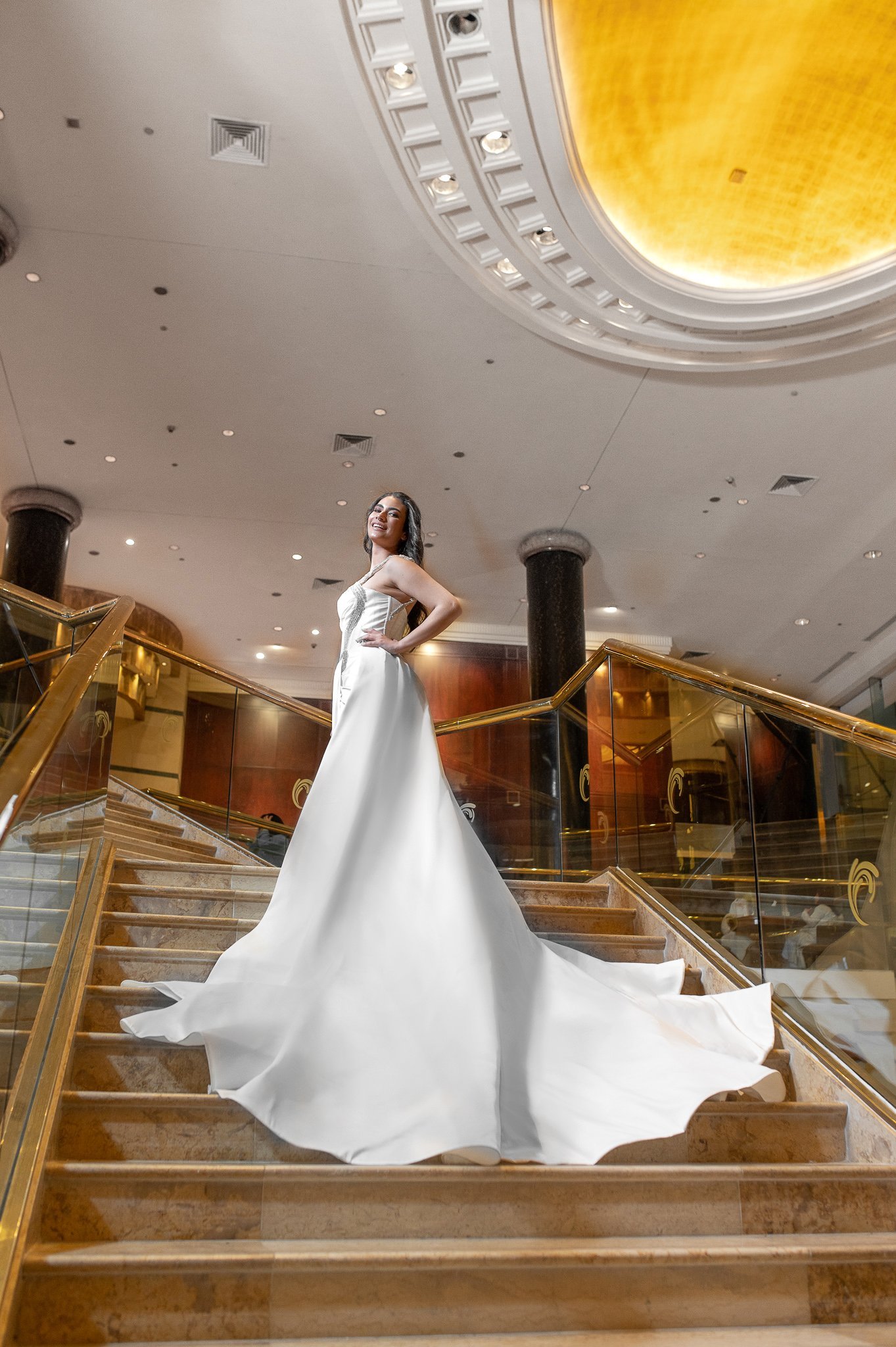 Embroidered Bridal Dress With Separable Tail - Image 4