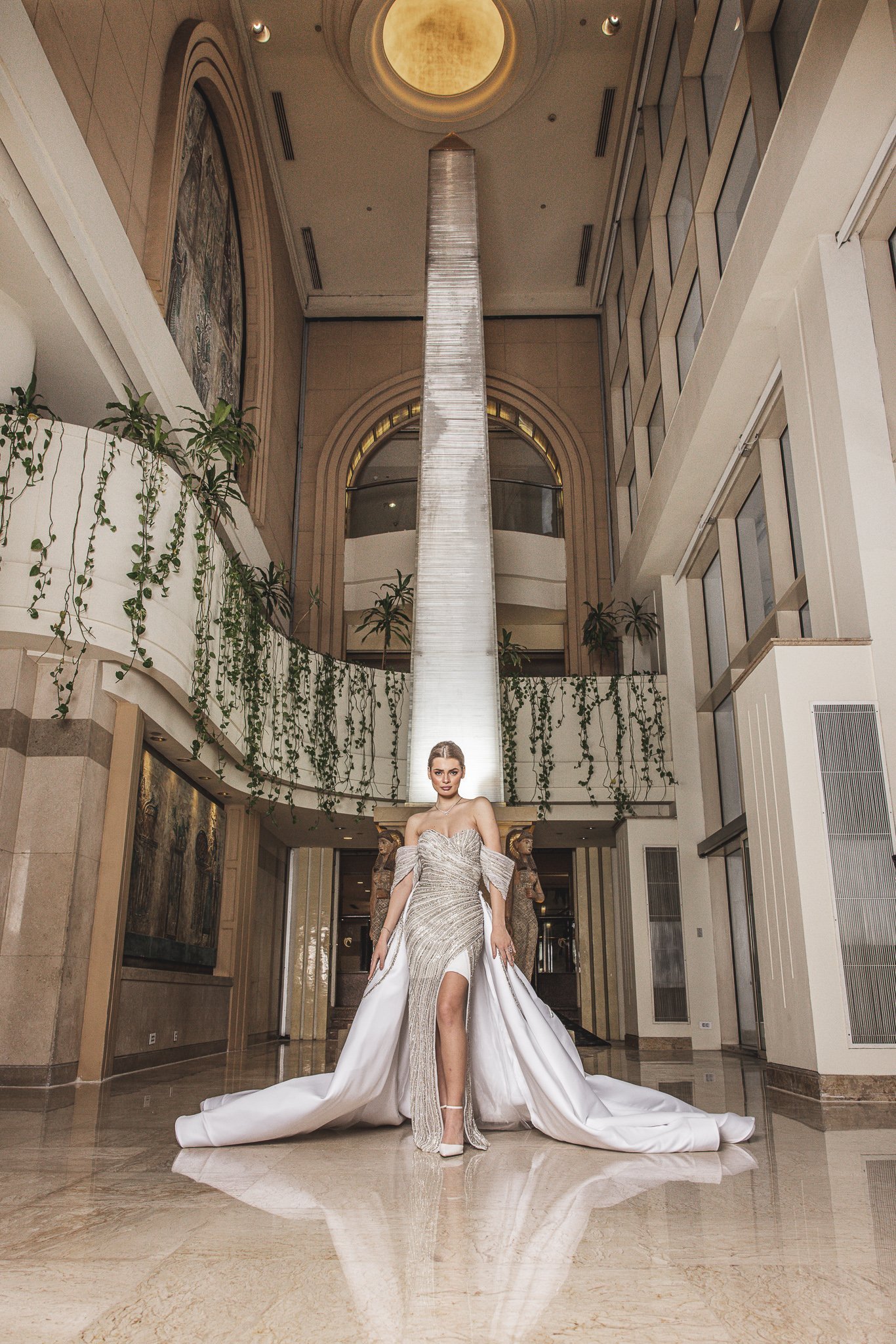 Bridal Dress With Separate Long Tail