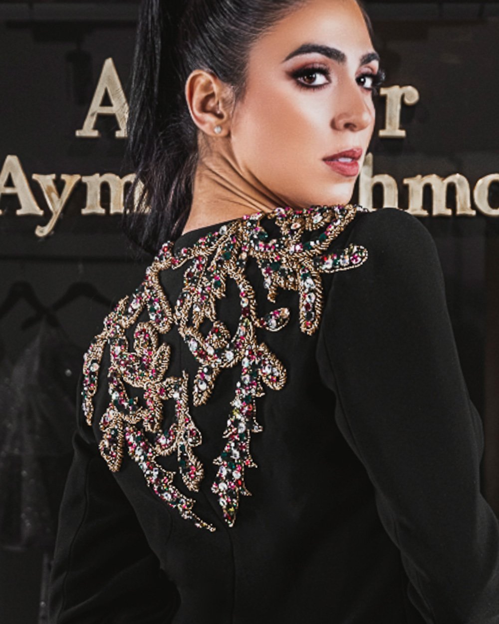Black Embroidered Soiree Suit - Image 3