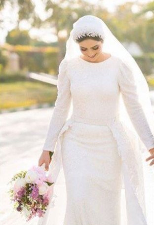 Veiled Bridal Gown - Image 3